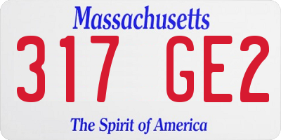 MA license plate 317GE2