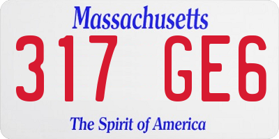 MA license plate 317GE6