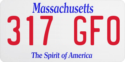 MA license plate 317GF0