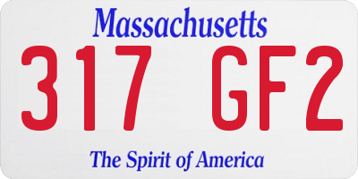 MA license plate 317GF2