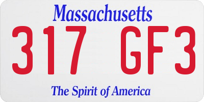 MA license plate 317GF3