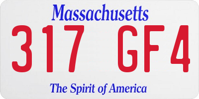 MA license plate 317GF4