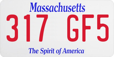 MA license plate 317GF5