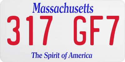 MA license plate 317GF7