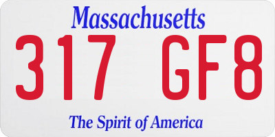 MA license plate 317GF8