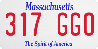 MA license plate 317GG0