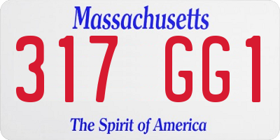 MA license plate 317GG1