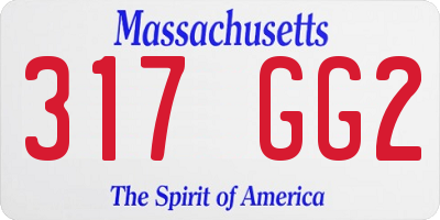MA license plate 317GG2