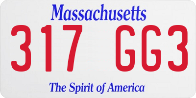 MA license plate 317GG3