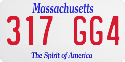 MA license plate 317GG4