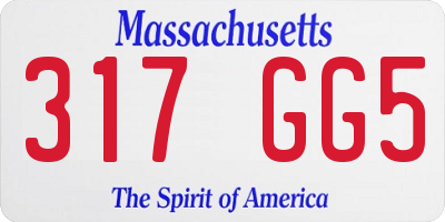 MA license plate 317GG5