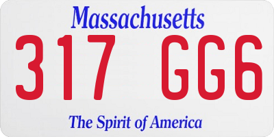 MA license plate 317GG6
