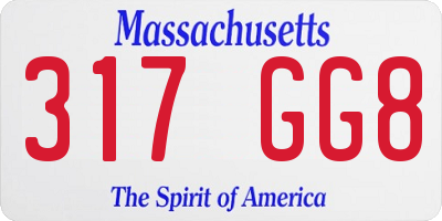 MA license plate 317GG8
