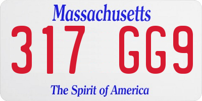 MA license plate 317GG9