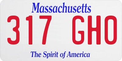 MA license plate 317GH0