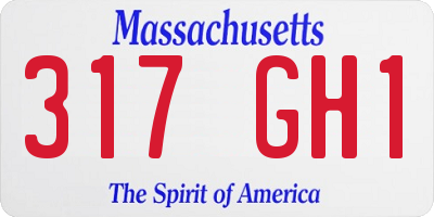 MA license plate 317GH1