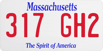 MA license plate 317GH2
