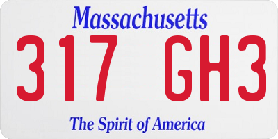 MA license plate 317GH3