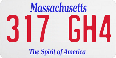 MA license plate 317GH4
