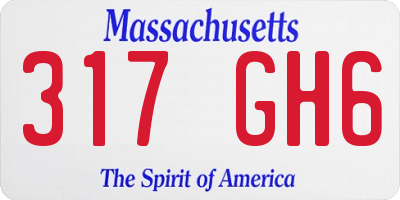 MA license plate 317GH6