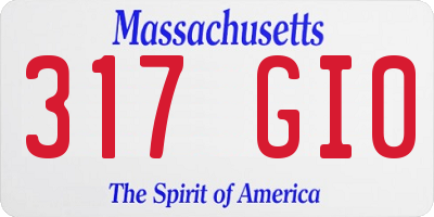 MA license plate 317GI0