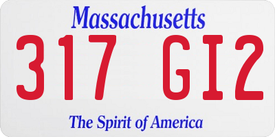 MA license plate 317GI2