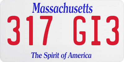 MA license plate 317GI3