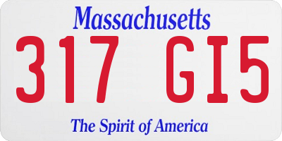 MA license plate 317GI5