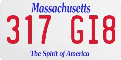 MA license plate 317GI8