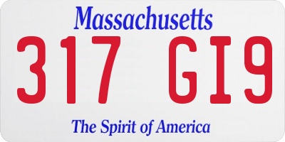 MA license plate 317GI9
