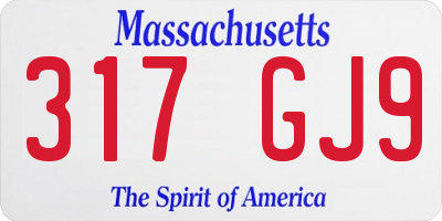 MA license plate 317GJ9