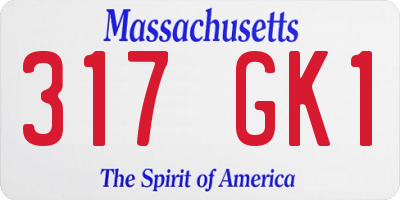 MA license plate 317GK1