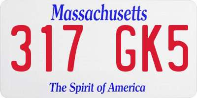 MA license plate 317GK5