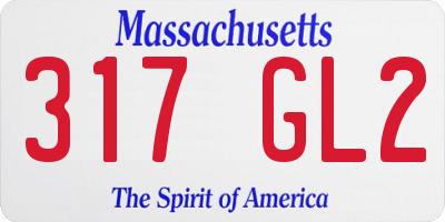 MA license plate 317GL2