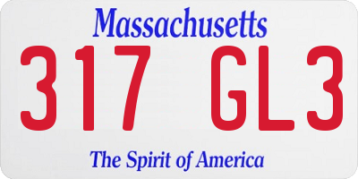 MA license plate 317GL3
