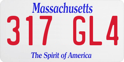 MA license plate 317GL4
