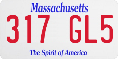 MA license plate 317GL5