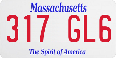 MA license plate 317GL6