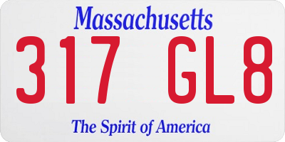 MA license plate 317GL8