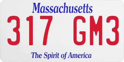 MA license plate 317GM3