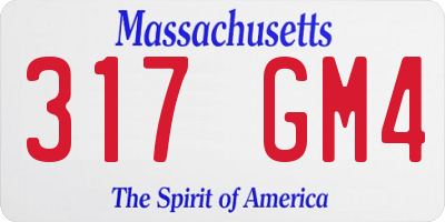 MA license plate 317GM4
