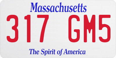 MA license plate 317GM5