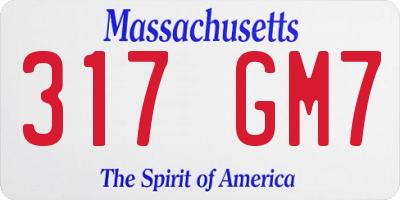 MA license plate 317GM7