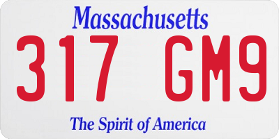 MA license plate 317GM9