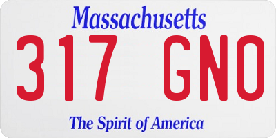 MA license plate 317GN0