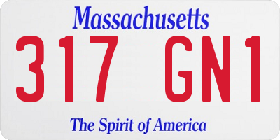 MA license plate 317GN1