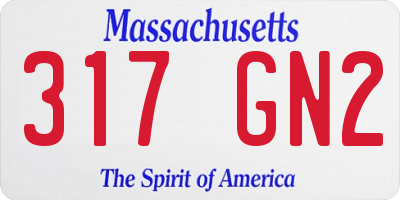MA license plate 317GN2