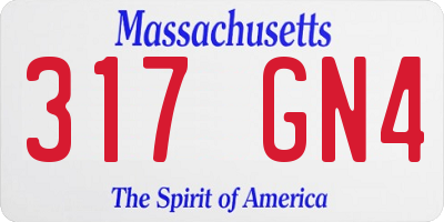 MA license plate 317GN4