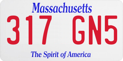 MA license plate 317GN5