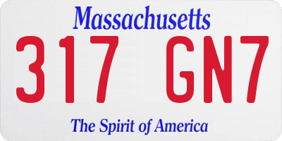 MA license plate 317GN7